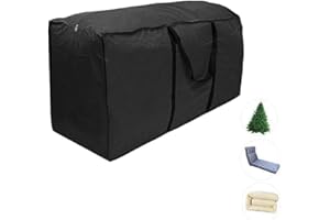 SOEKODU Cuscino per mobili Custodia 210D Resistente all'Acqua Giardino Patio Esterno Cuscino Borsa di stoccaggio con Cerniera Custodia per Il Trasporto Borsa,Nero (M: 122 * 39 * 55cm)