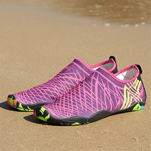 SAGUARO® Sommer Strand Badeschuhe Schlüpfen Schnell trocknend Schwimmen Aquaschuhe Mesh Slip on Wasserschuhe für Damen Herren - 4
