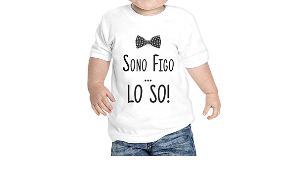 T-Shirt Neonato Sono Figo Lo So Fashion Idea Regalo : Amazon.it: Moda