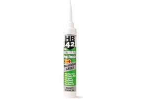 HB42 Ultimate Pro-Finish Dec Caulk - The Ultimate Decorators Caulk for Professional Finish - Double Flexibility, Longer-Lasting - Fill Deeper, Wider, and Overpaint in 1 Hour!