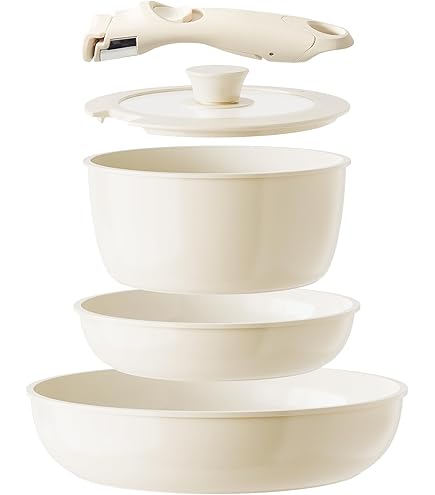 FOHERE Potten en pannen set met deksels 15 stuks, aluminium