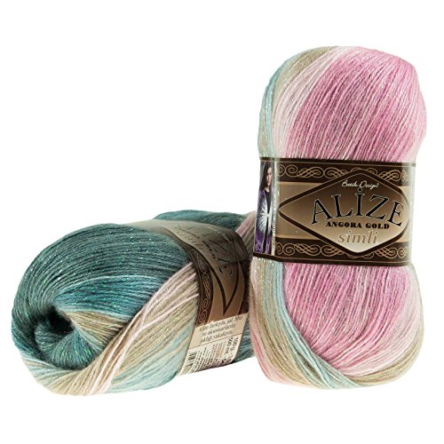 Strickgarn ALIZE ANGORA GOLD Batik SIM 100g, #2970 bubble gum