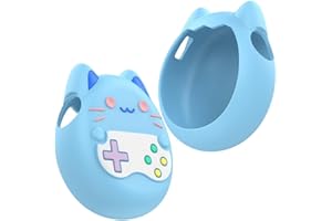 Oniissy Para Tamagotchi Paradise Funda protectora de silicona suave anticaída con cordón para consola de juegos 8x8x4CM (azul)