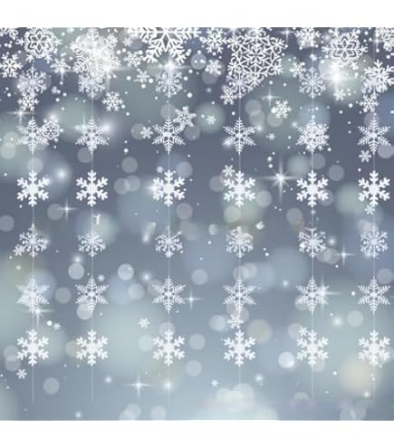 Schneeballgirlande Weiß 135cm - Winterdeko Für Weihnachten & Partys