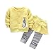 Price comparison product image Brezeh 2Pcs Baby Girls Kids Long Sleeves Outfits Set T-shirt Tops + Pants Trousers (L, Yellow)
