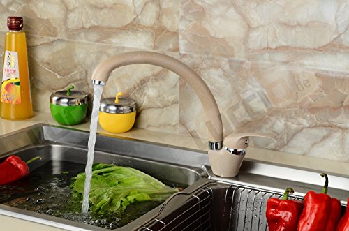 ZXC 4100-8D Granit Qualitäts Einhand Spültisch Mischbatterie Armatur Beige- NEU