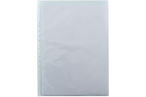 Pack 10 Fundas Multitaladro Tamaño A3 (con 11 Taladros, adaptable a cualquier carpeta de anillas) Formato Vertical -REF.25741-80 Micras de Grosor, Extra Cristal - Copy-Safe by Office Box