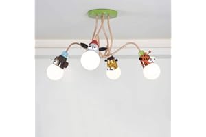 CAI-HAI Lampada da soffitto per camera dei bambini Lampadario moderno per installazione di camera da letto per ragazzo e ragazza Lampadario decorativo per soffitto con design creativo di animali