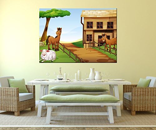 Mural glass picture horse farm Wandmotiv 0501 | Aludibond | L - 100x70cm (WxH)