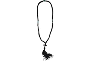 ICONSGR Christian Orthodox Komboskoini greca realizzata a mano, con preghiera 100knots Pentant corda, colore: nero