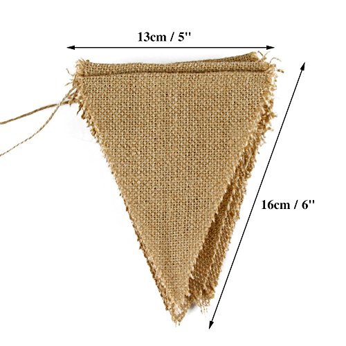 3.7M/12Feet Jute Hessischen Bunting Schöne Leinen Vintage Banner Flag Wimpel Girlande für Hochzeitsfest-Dekoration - 2