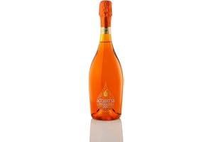 ACCADEMIA BOTTEGA SPA Accademia Prosecco Bottle Rainbow Collection Wine Gift 75cl | Ideal Birthday, Christmas, Anniversary, Celebration, Occasion, Wedding Present - (Orange)