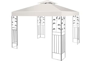 GIANTEX Tetto di Ricambio, per Gazebo Giardino di 3 x 3 M, Doppio/Singolo Strato, in Tessuto Poliestere, Impermeabile e Anti-UV, per Cortile/Spiaggia/Parco, 3 Colori e 2 Stili