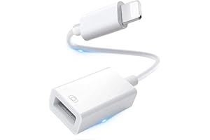 AMZTOP iPhone to USB Camera OTG Adapter with Lightning, USB 3.0 OTG Cable Adapter Compatible with iPhone 14,USB Female Adapter Support Connect Card Reader,Keyboard,Mouse,USB Flash Drive,Game Controller