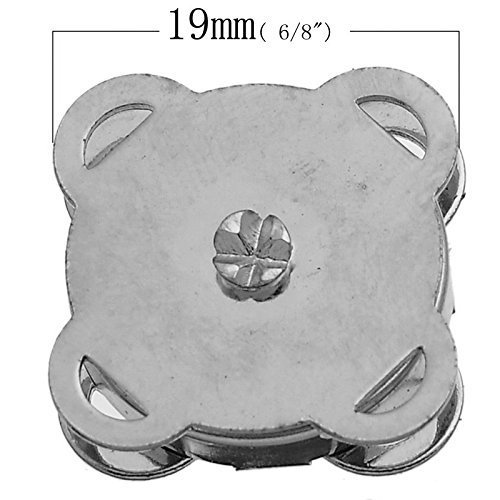 Little Freckle Silberfarbener Magnetverschluss, zum einnähen, 19 mm, ideal zum Nähen, Basteln Kleidung, Tasche, Sammelalben und mehr, 10 Sets - 2