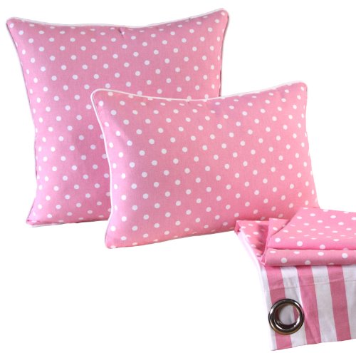 Homescapes Kindervorhang Mädchen Kinderzimmer Ösenvorhang Dekoschal Polka Dots 2er Set rosa weiß 137 x 228 cm (Breite x Länge je Vorhang) 100% reine Baumwolle - 5