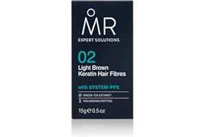 MR. MR Light Brown Hair Fibres (15g). Hair Loss Concealer with System-PPX, Thinning Hair Concealer for Bald Patch Cover Up, Hair Fibres Light Brown, Hair Thickener for Men, Hair Texture Powder