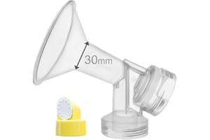 Una nuova generazione di casse acustiche più comode， One-Piece Coppa per il seno w / valvola, membrana per Medela tiralatte (Pump in Style, Lactina, Symphony, Singola Deluxe, Doppia Facilità, Manuale); Sostituire Medela PersonalFit Coppa per il seno, connettore, valvola / membra di Maymom (di diametro con i capezzoli 30mm)