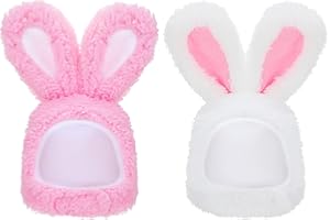 Xrten 2 Pezzi Copricapo per Animali Domestici, Simpatici Cappello per Animali, Coniglio Cappello da Compagnia, Adatto per Animali Domestici, Cani e Gatti, da Indossare a Pasqua e Halloween