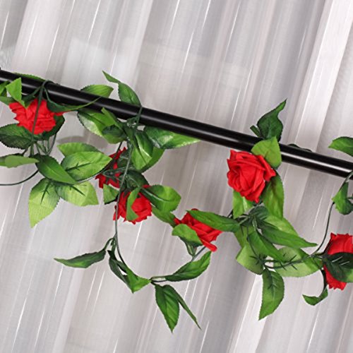 ULTNICE 2 Stück Seide Rosen-Girlande Deko Blumengirlande Kunstpflanze Kunstblume Girlande - 8