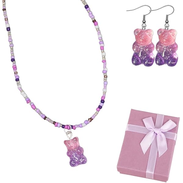 EXINOX Orecchini A Forma Di Orsetto Gominola Per Donna - Colore Rosa, In Zinco E Smalto, Divertenti E Colorati, Cod. EX-P-0095 - 5