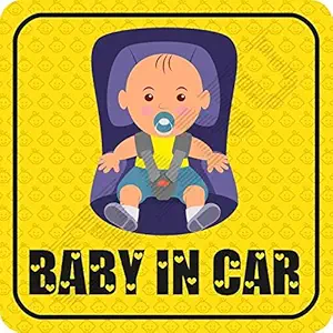 KREEPO Baby in Car Kids Safety Warning Sticker for Driver, Safety Caution Sign Stickers CV-2