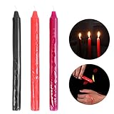 Amosfun Low Temperature Candles Romantic Wax Dripping Candles Romantic Atmosphere Maker Sensation Candles for Couples,Pack of 3