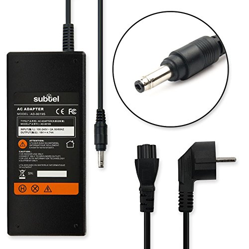 subtel® Premium Ladegerät (90W, 4.74A, 19V) für Compaq Armada / Evo / Presario / Prosignia / HP Compaq / Pavilion Ladekabel Netzteil