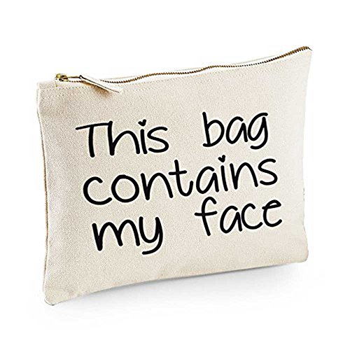 This bag contains my face Make-Up Bag / Accessories case fun gift (Large 20cm x 28cm, Natural)