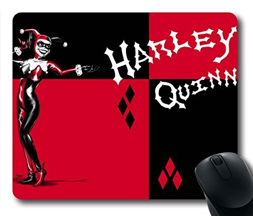 Gaming Mouse Pad, Harley Quinn Red Black Personalized MousePads Natural Eco Rubber Durable Design Computer Desk Stationery Accessories Gifts For Mouse Pads
