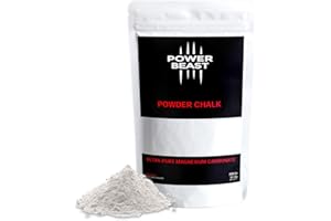 POWER BEAST Magnésie Poudre, Carbonate de Magnésium pour Le Sport, Craie de Magnésium, Poudre de Craie, Magnésienne pour l'escalade, l'haltérophilie, Pole Dance, Paddle, Gym, Tennis.