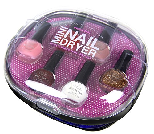 TCW Professional Nail Dryer with Nail Polishes, Black