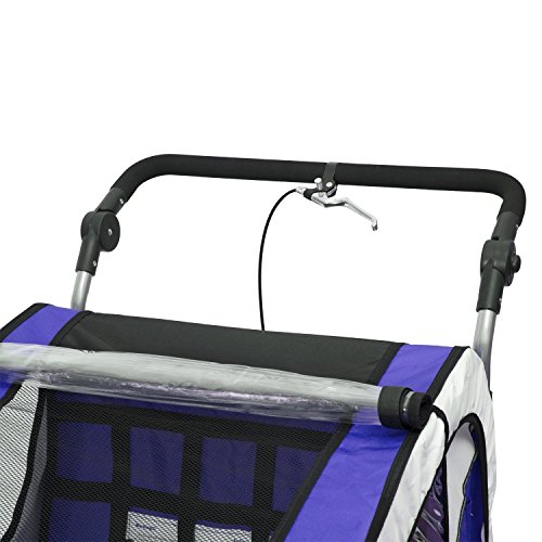 homcom 440-001VT 2 in 1 Fahrradanhänger Jogger 360° Drehbar für Kinder, lila / schwarz - 5