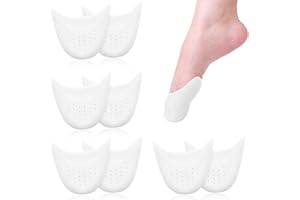 Teouuas 4 Paare Zehenschutz Ballett, Zehenschutzkappe, Soft Gel Zehenkappen, Zehenschutz, Geeignet füR Die FußPflege Von Damen, Ballettschuhen, High Heels, Tanzschuhen Usw (Weiß)