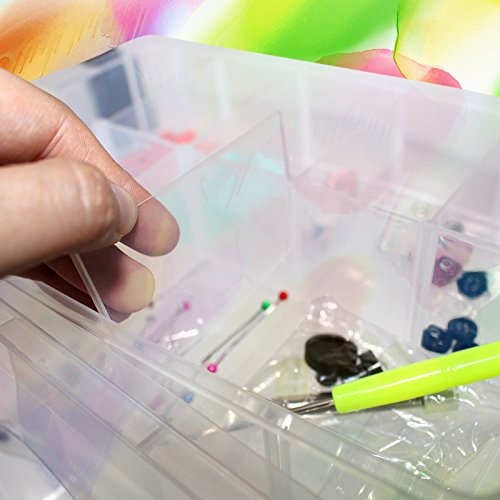 Kurtzy 3-stöckige Aufbewahrungsbox aus durchsichtigem Kunststoff, stapelbar – für die Organisation von Nähfäden, Spulen, Perlen, Beautyzubehör, Nagellack, Schmuck, Kunst- & Handwerkzubehör – 30 Fächer - 3