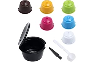 PILIKOLL YouMen 7 sztuk kapsułek wielokrotnego napełniania do kawy z 1 łyżeczką do kawy i 1 szczoteczką do czyszczenia kawy Nescafe Dolce Gusto