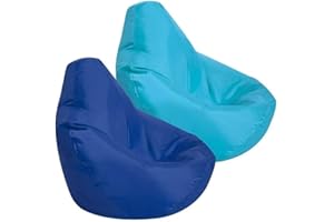 Bean Bag Bazaar Kids Gaming Chair, Indoor Outdoor Bean Bags, Blue Aqua, 69cm x 59cm, Large, 2 Pack