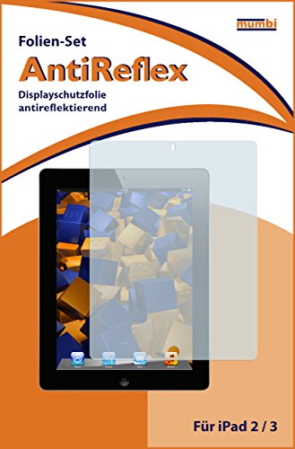 2x mumbi Displayschutzfolie für das iPad 4 / iPad 3 / iPad 2 – (1x antireflektierend + 1x kristallklar) - 2