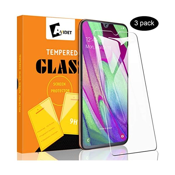 A-VIDET 3 Stück Schutzfolie für Samsung Galaxy A40 Vollschutz-mit Ultra-Stärke Ultra-klare Transparenz schutzfolie Displayfolie für Samsung Galaxy A40