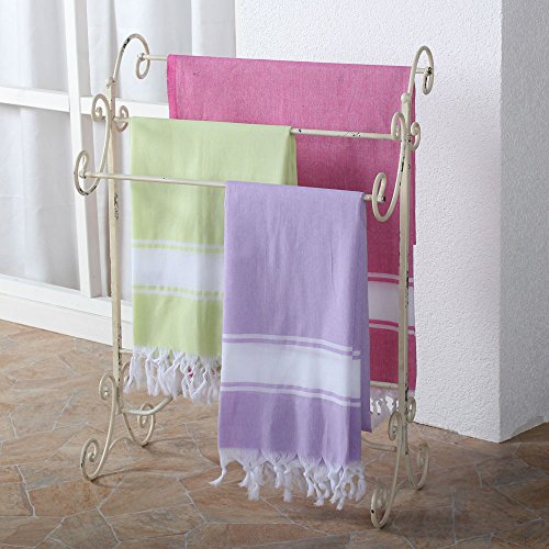 Handtuchständer Handtuchhalter Standhandtuchhalter Eisen Landhausstil Vintage weiss - 2