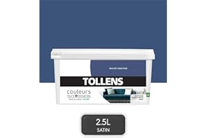 TOLLENS - Peinture Couleurs - Murs et Boiseries - Toutes pièces - Ultra résistante - Satin - Bleu de Caractère - 2,5L = 30m2