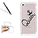 Produktbild Hülle für iPhone 5 5S,Transparent Silikon Bumper Schutzhülle für iPhone SE,Leeook Kreativ Lustig Stilvoll Ultra dünn Kirstall Krone Queen Muster Liquid Crystal Clear Malerei Slim Fit TPU Silikon Durchsichtige Backcover Tasche Handyhülle Weiche Flexibel Rückseite Schalen Bumper Case Cover für iPhone SE/5S/5 + 1 x Schwarze Eingabestift-Krone Queen