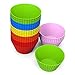 Produktbild EXVI 24 Stück Silikon Backformen Runde der Cupcake Muffin Formen, sechs lebendige Farben