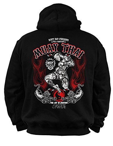 Dirty Ray Arts Martiaux MMA Muay Thai Sweat homme avec capuche B9C