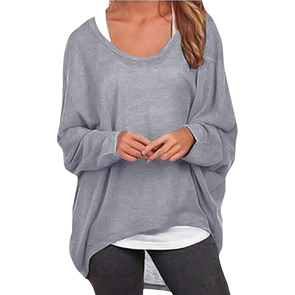 Maglia Donna Manica Lunga A Pipistrello - Maglione Oversize Taglie Forti - Camicetta Casual Vino Rosso XXL
