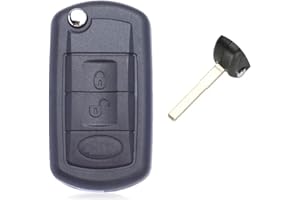 ONETOP1 Funda de Repuesto para Llave de Coche con 3 Botones, para Land R0ver Range R0ver Sport LR3 Discovery HU101 con Ranura para Llave de Coche, Carcasa de Repuesto