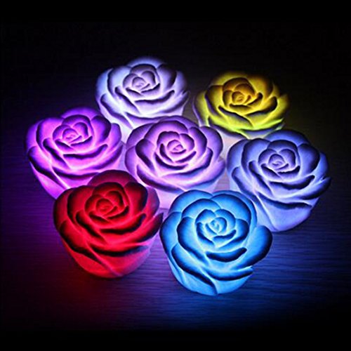 joyliveCY Nacht LED Lampe Romantische Rosen Blumen Nachtlicht Farbwechsel Lampe LED Nachtlichter Interior Design - 7
