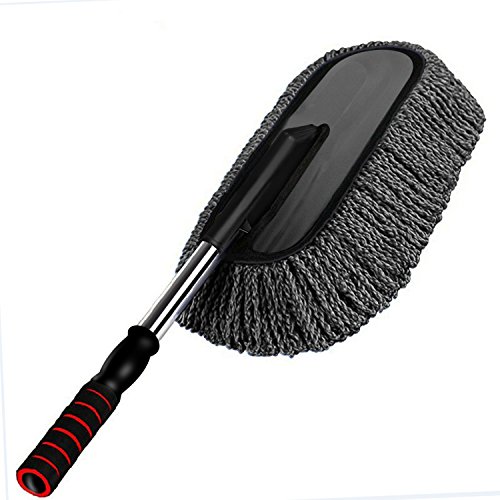 Preisvergleich Produktbild BeGreat Auto Staubwischer, Weiche Microfiber Autowasch Staubwedel Duster mit Abnehmbar Teleskopstiel für Auto, Haushalt (Grau)