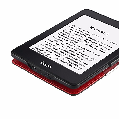 Kindle Paperwhite Hülle, EasyAcc Smartshell Case Kompatibel für Alle Kindle Paperwhite Die dünnste und Leichteste Schutzhülle (für Alle Vorgängermodelle von 2012, 2013, 2014 und Den Neuen Kindle Paperwhite 2015 Mit Sleep / Wake up Funktion – Rote - 3