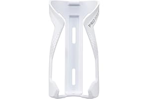 PRO BIKE TOOL Soporte para Botellas de Bicicleta de plástico, diseño Sencillo y Moderno, Color Blanco y Acabado Mate con Detalles Brillantes, Soporte Estable para Botellas de Bicicleta